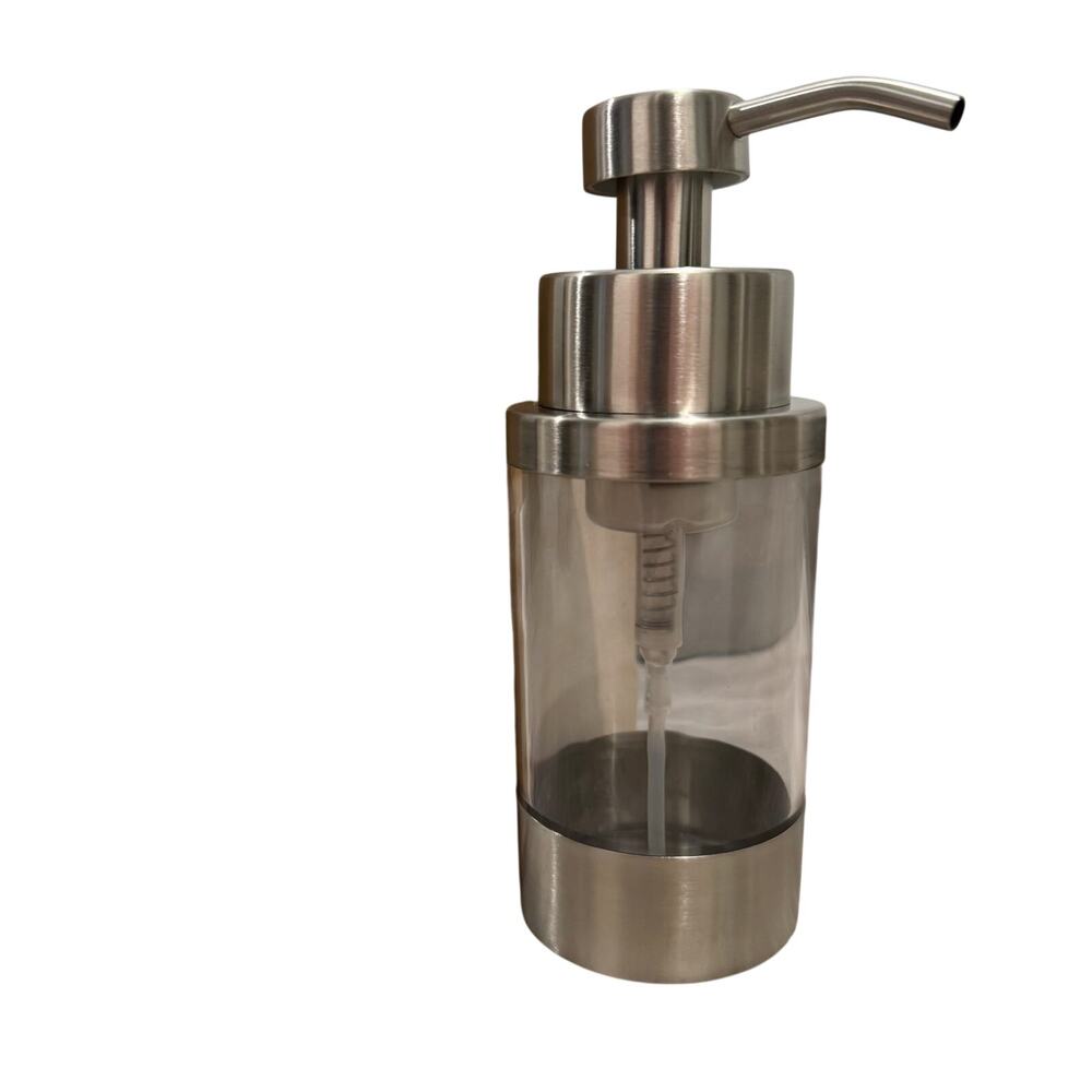 NEW in box foaming stainless steel/clear foaming soap dispenser